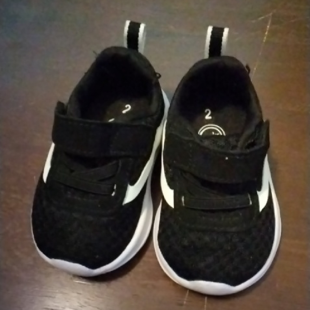 Wonder Nation Black and White Sneakers with Velcro Straps